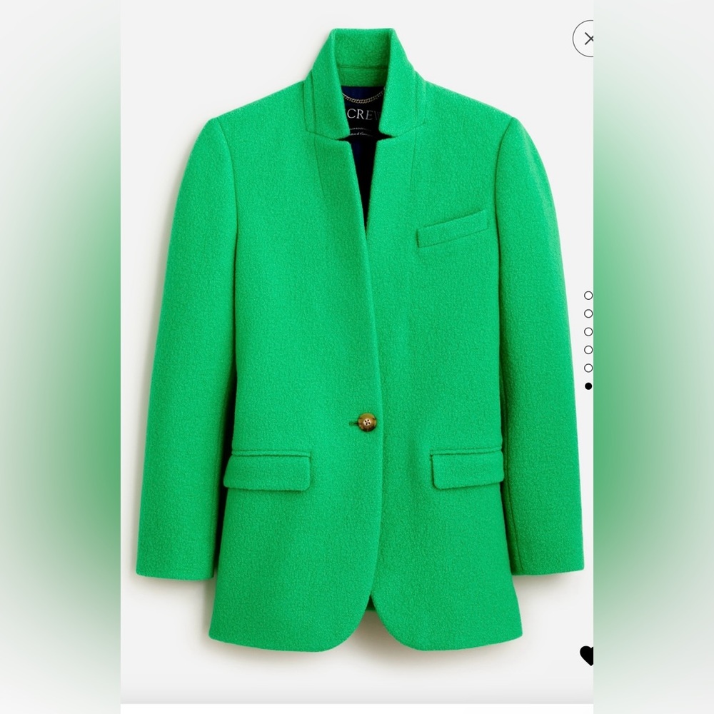 J.Crew Leighton Blazer Jacket in Italian Boiled Wool- Kelly Green